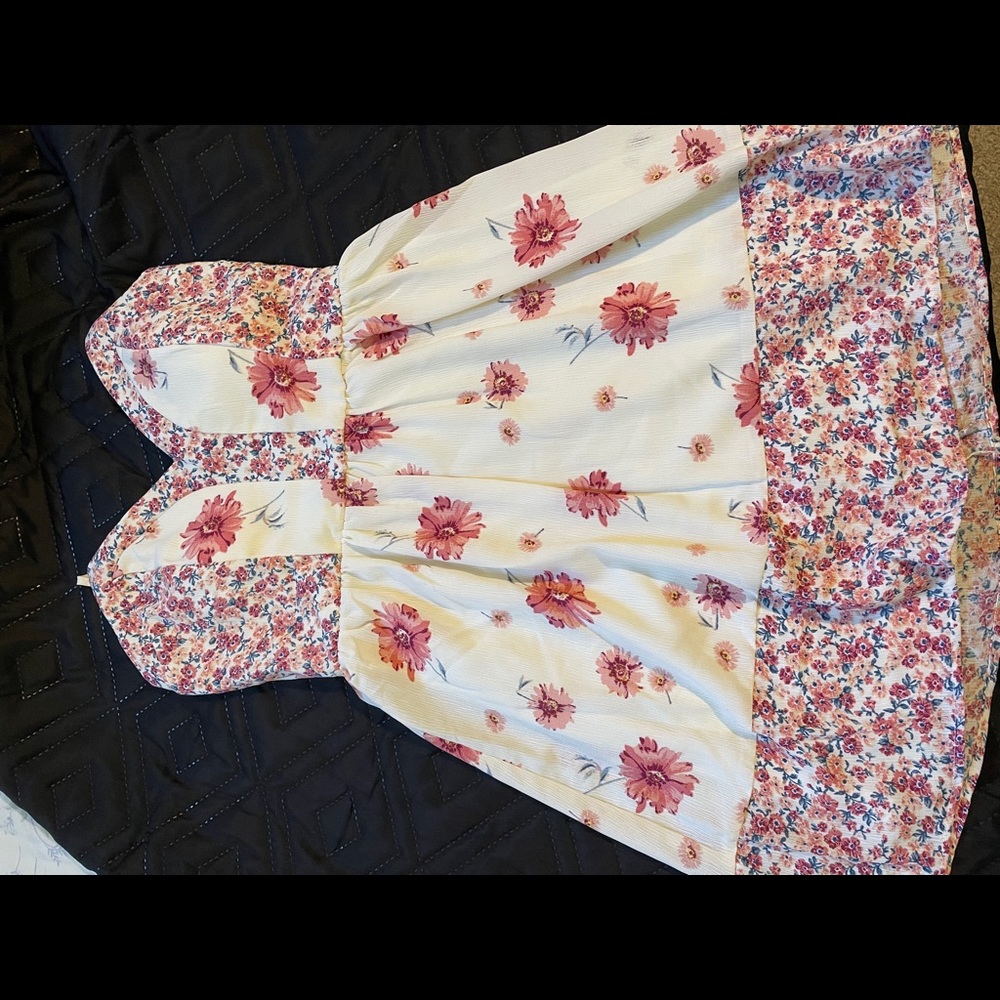 Floral Fit & Flare Dress with Sweetheart Neckline
